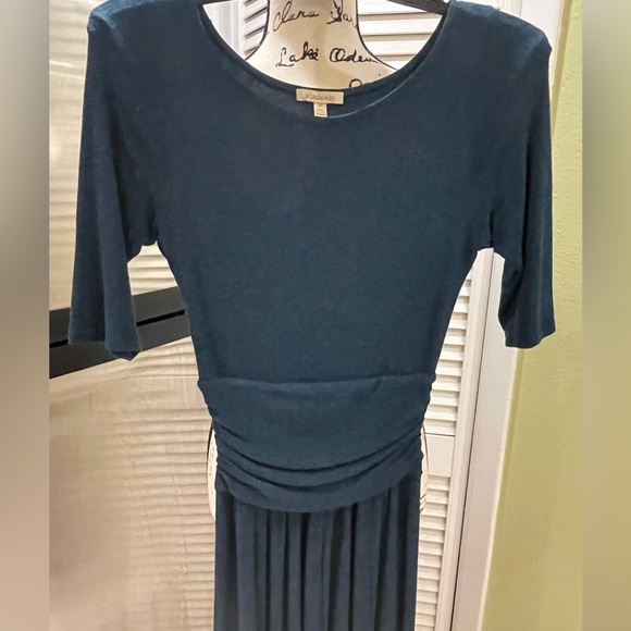 Bordeaux Anthropologie Short Sleeve Cinch Waist Lightweight Sweater Maxi S/P SP - Picture 6 of 16